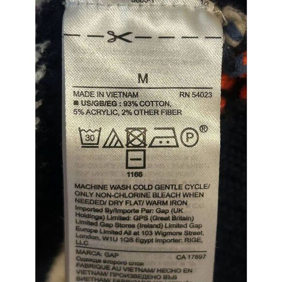 Gap Womens Crochet Knit High Neck Stripe Sweater Tank Top Size Medium (5298) - Picture 3 of 4